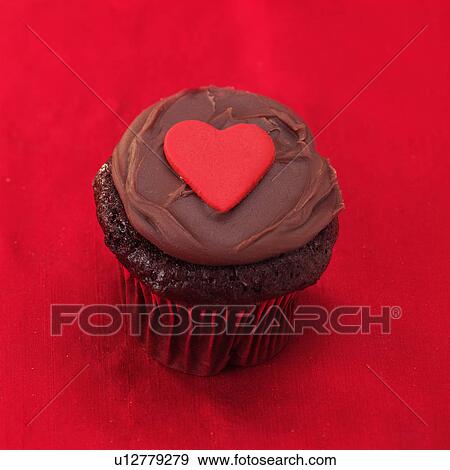 Valentines Chocolate cup cake View Large Photo Image Stock Photo - Valentines Chocolate cup cake. Fotosearch