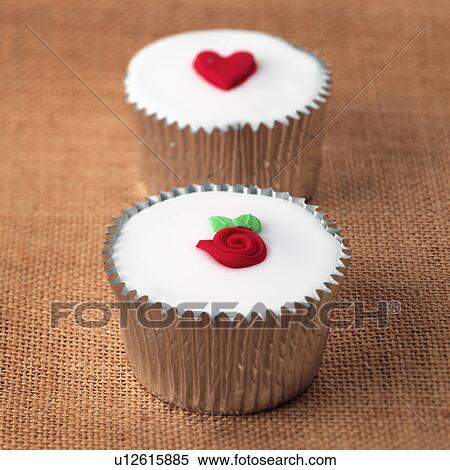 Stock Photography - Valentines cup cake. Fotosearch