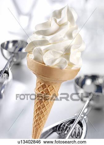 Vanilla Ice Cream Cone - Non Exclusive View Large Photo Image Stock Photograph - Vanilla Ice Cream Cone - Non Exclusive. Fotosearch