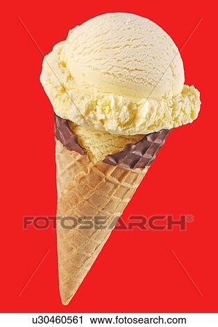 Vanilla Ice Cream Cone on Red - Non Exclusive View Large Photo Image Stock Image - Vanilla Ice Cream Cone on Red - Non Exclusive. Fotosearch