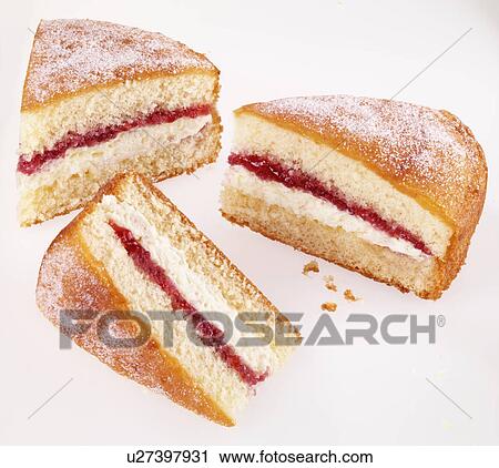 Stock Image - Victoria Sponge Cake - Non Exclusive. Fotosearch