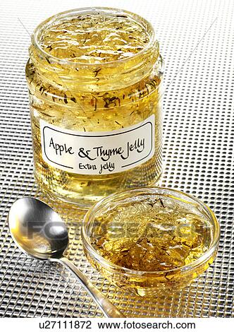 Apple And Thyme Jelly - Non Exclusive View Large Photo Image Stock Image - Apple And Thyme Jelly - Non Exclusive. Fotosearch