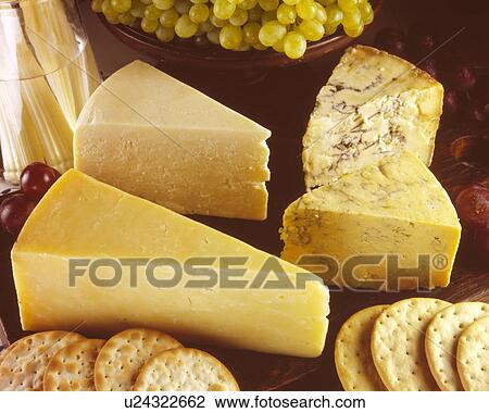 Stock Image - Assorted Cheeses. Fotosearch