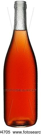 Stock Photography - Bottle of Rose Blush Wine on White - Non Exclusive. Fotosearch