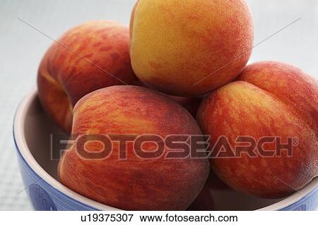 Bowl of peaches View Large Photo Image Stock Photo - Bowl of peaches. Fotosearch