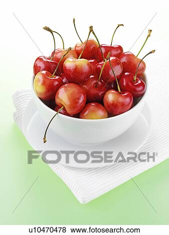 Bowl Of Rainier Cherries View Large Photo Image Stock Photo - Bowl Of Rainier Cherries. Fotosearch