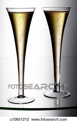 Stock Image - Champagne flutes. Fotosearch