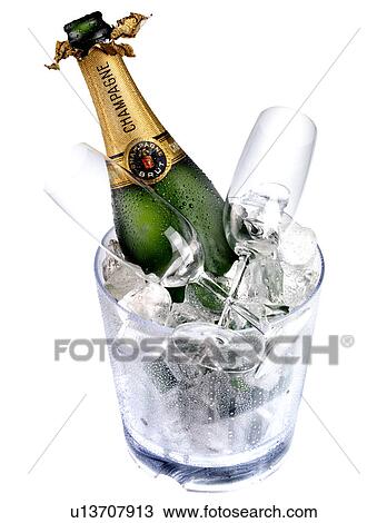 Champagne in Ice Bucket - Non Exclusive View Large Photo Image Stock Image - Champagne in Ice Bucket - Non Exclusive. Fotosearch