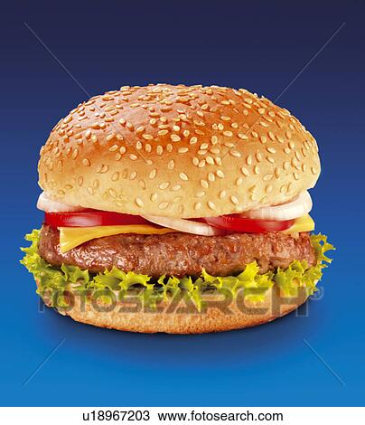 Stock Image - Cheese burger. Fotosearch