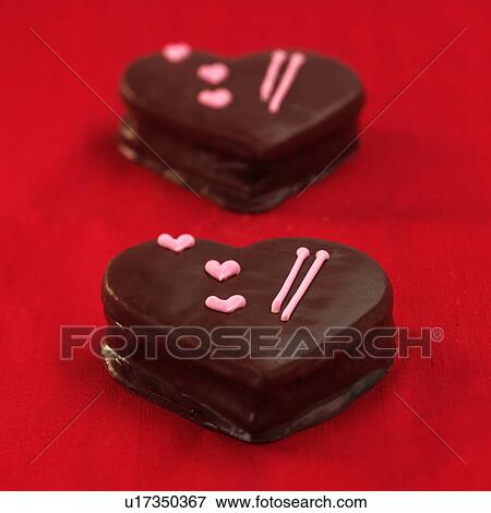 Stock Photo - Chocolate hearts. Fotosearch
