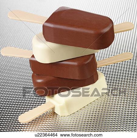 Picture - Chocolate Ice Cream Lollipops - Non Exclusive. Fotosearch