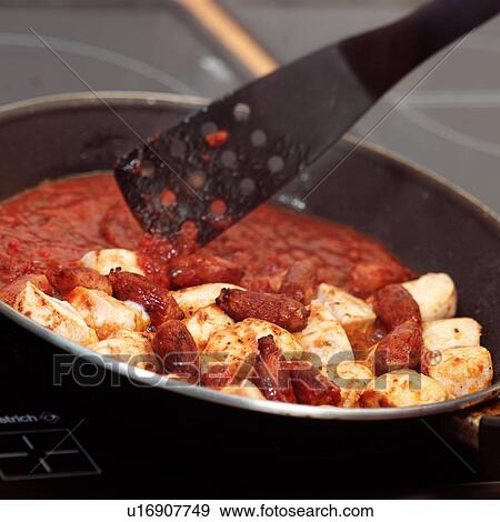 Chorizo and chicken View Large Photo Image Stock Photo - Chorizo and chicken. Fotosearch