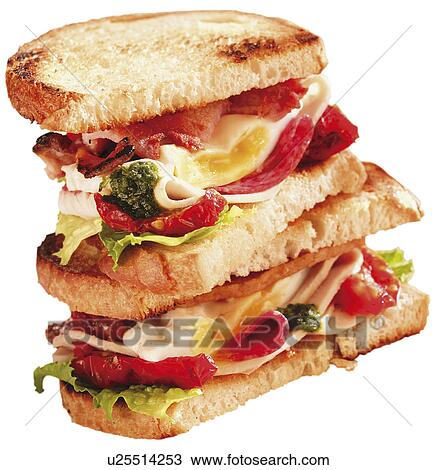 Stock Image - Club Sandwich on White - Non Exclusive. Fotosearch