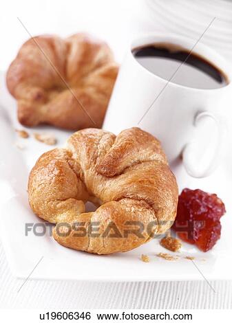 Stock Photograph - Croissants And Coffee - Non Exclusive. Fotosearch