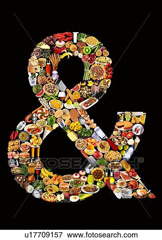 Stock Photo - Foodfont and Symbol on Black - Non Exclusive. Fotosearch