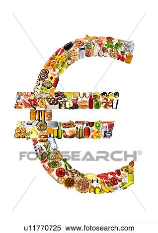 Stock Photography - Foodfont Euro Currency Symbol on White - Non Exclusive. Fotosearch