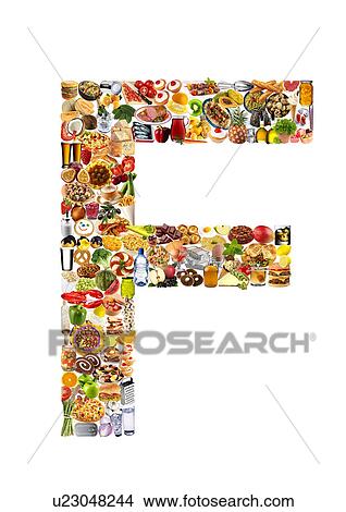Picture - Foodfont Letter f on White - Non Exclusive. Fotosearch