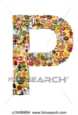 Foodfont Letter p on White - Non Exclusive View Large Photo Image Picture - Foodfont Letter p on White - Non Exclusive. Fotosearch