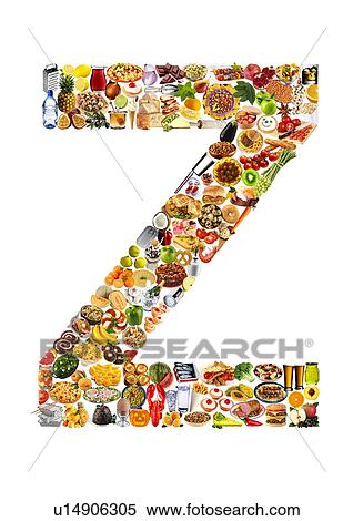 Stock Photography - Foodfont Letter z on White - Non Exclusive. Fotosearch