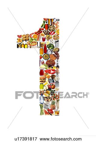 Stock Photo - Foodfont Number on White - Non Exclusive. Fotosearch