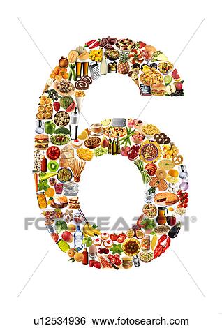 Stock Photograph - Foodfont Number on White - Non Exclusive. Fotosearch