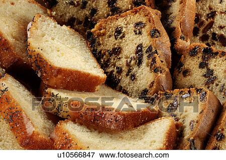 Stock Photo - Fruit cake and sponge slices. Fotosearch