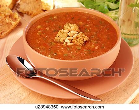 Stock Image - Gazpacho Soup - Non Exclusive. Fotosearch