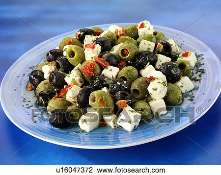 Stock Image - Greek Feta And Olive Salad - Non Exclusive. Fotosearch