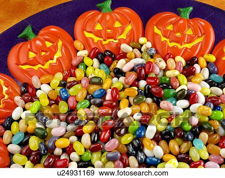 Stock Photo - Halloween Jelly Beans - Non Exclusive. Fotosearch