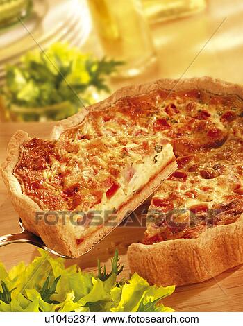 Ham And Tomato Quiche - Non Exclusive View Large Photo Image Picture - Ham And Tomato Quiche - Non Exclusive. Fotosearch