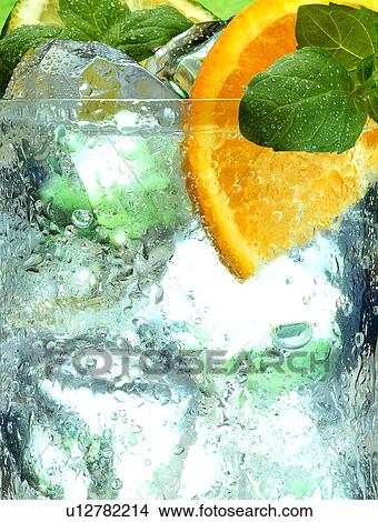 Iced drink with mint and fruit View Large Photo Image Picture - Iced drink with mint and fruit. Fotosearch