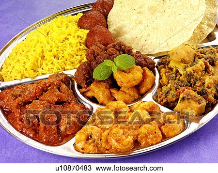 Stock Image - Indian Thali - Non Exclusive. Fotosearch