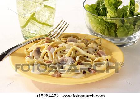Stock Image - Pasta and mushrooms. Fotosearch