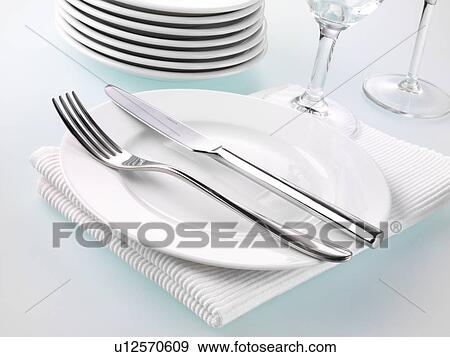 Plate With Knife And Fork View Large Photo Image Stock Photo - Plate With Knife And Fork. Fotosearch