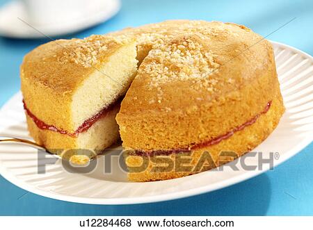 Stock Photo - Raspberry Sponge Cake - Non Exclusive. Fotosearch