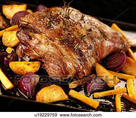 Stock Photo - Roast Leg Of Lamb - Non Exclusive. Fotosearch