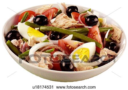 Stock Image - Salad Nicoise on White - Non Exclusive. Fotosearch
