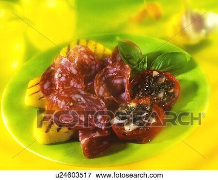 Salami appetiser View Large Photo Image Stock Photo - Salami appetiser. Fotosearch