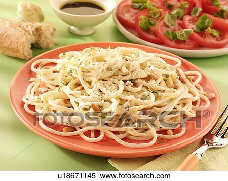 Spaghetti With Pine Kernels - Non Exclusive View Large Photo Image Stock Photography - Spaghetti With Pine Kernels - Non Exclusive. Fotosearch