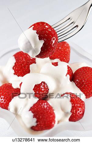 Strawberries and cream View Large Photo Image Stock Image - Strawberries and cream. Fotosearch