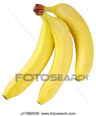 Stock Photo - Three Bananas on White - Non Exclusive. Fotosearch
