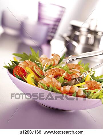 Stock Photo - Tiger Prawn Salad - Non Exclusive. Fotosearch
