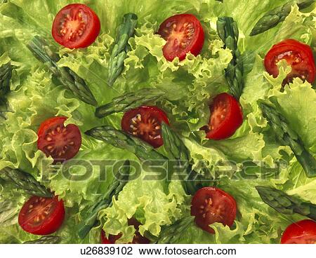 Tomato and asparagus salad View Large Photo Image Stock Image - Tomato and asparagus salad. Fotosearch