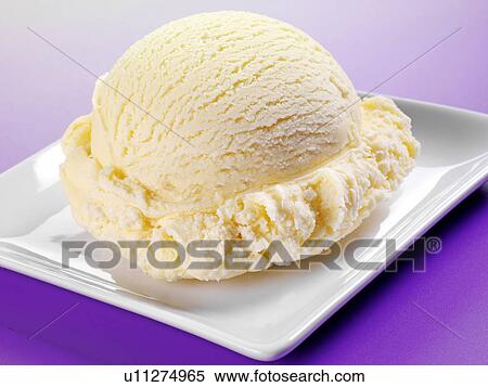 Stock Photography - Vanilla Ice Cream Scoop - Non Exclusive. Fotosearch