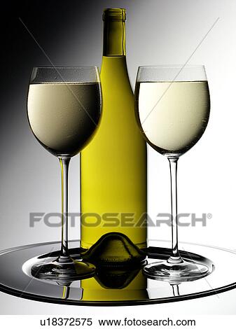 White Wine Glasses And Bottle - Non Exclusive View Large Photo Image Stock Photography - White Wine Glasses And Bottle - Non Exclusive. Fotosearch