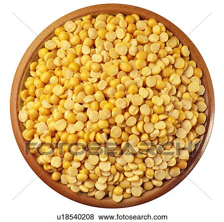 Stock Photo - Yellow Split Peas on White. Fotosearch