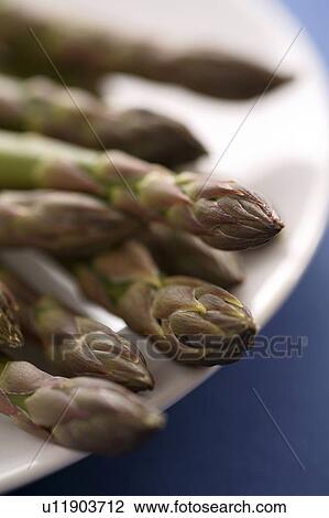 Asparagus spears on a plate View Large Photo Image Stock Image - Asparagus spears on a plate. Fotosearch