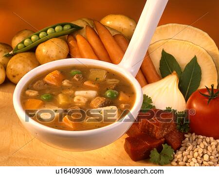 Stock Photograph - Beef and vegetable soup. Fotosearch