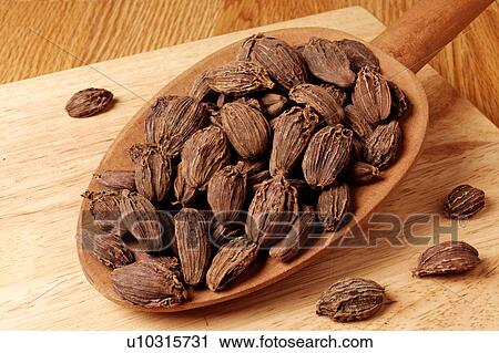 Stock Image - Black Cardamom. Fotosearch