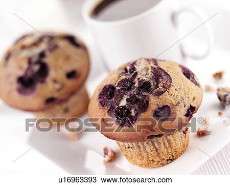 Stock Image - Blueberry Muffins And Coffee - Non Exclusive. Fotosearch